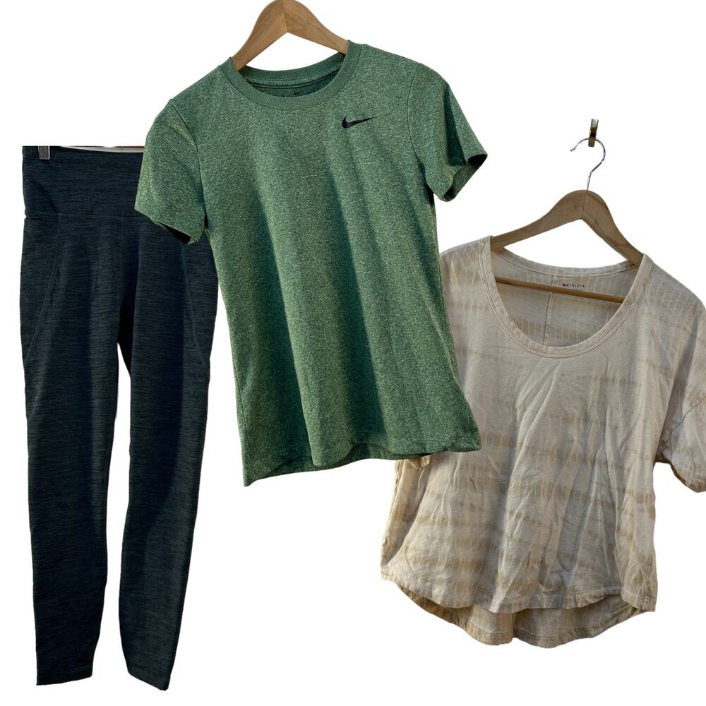 3 Piece Womens XS Workout Lot Athleta & Nike Tops Joy Lab NWT High Rise Leggings